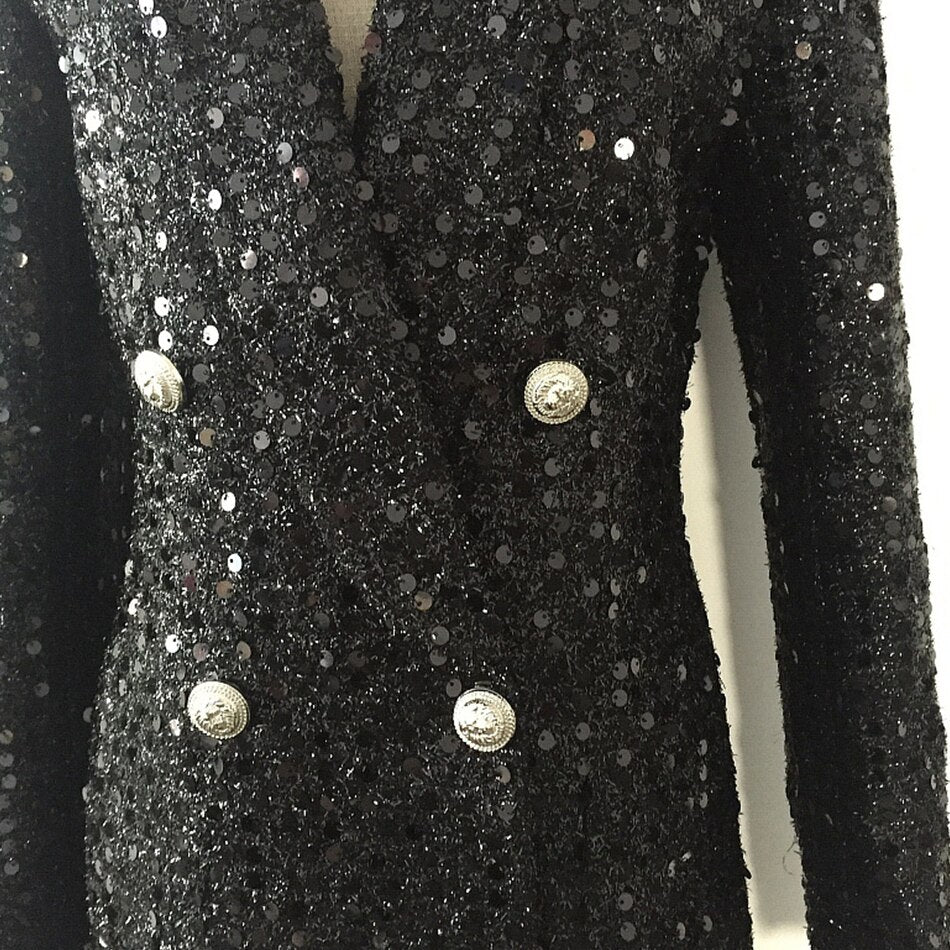 Collar Glitter Sequined Blazers #20231101