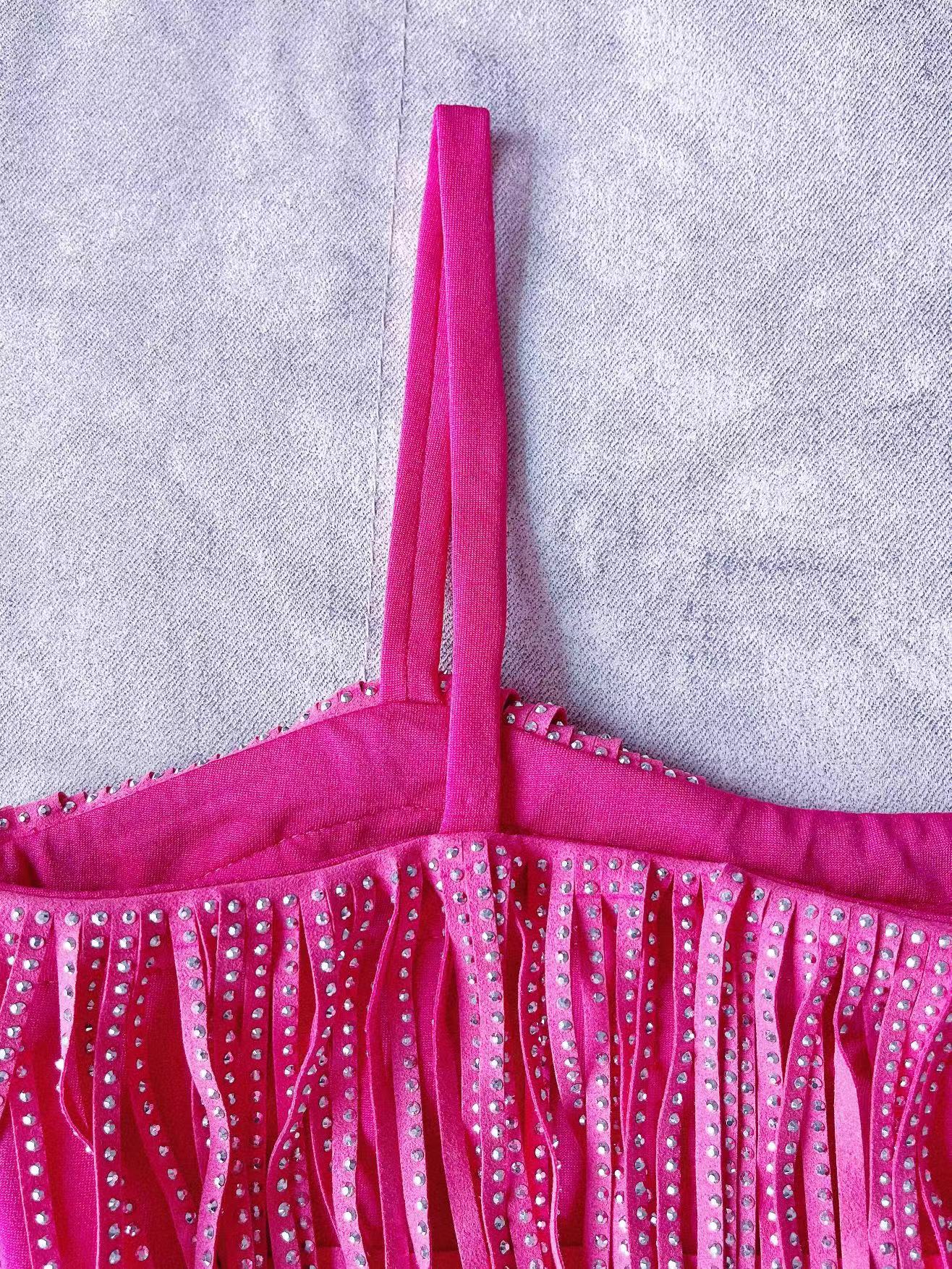 Heavy Drilling Rhinestones Fringed #20231205